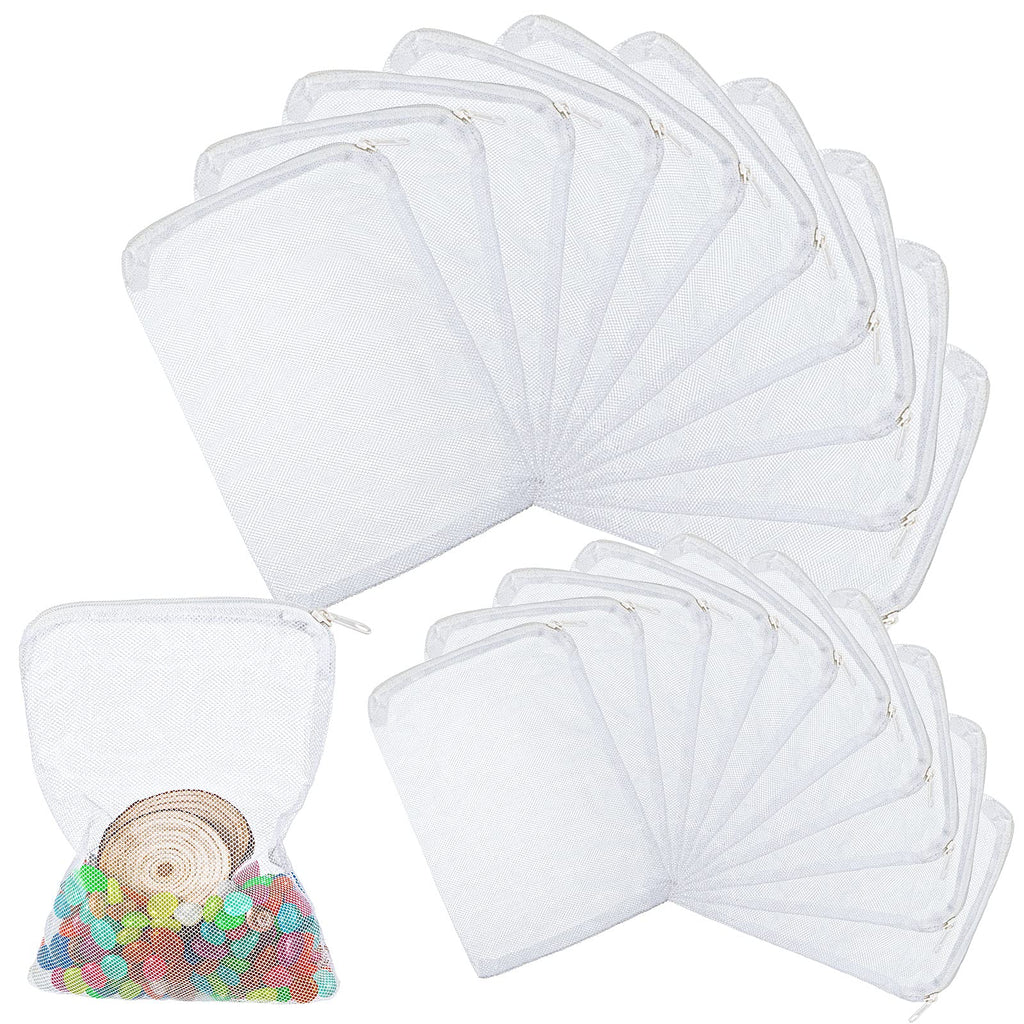 Shappy 20 Pieces Aquarium Filter Media Bags Fish Tank Filter Bag White Net Bag Fine Mesh Filter Bag with Zipper for Activated Carbon Biospheres Ceramic Rings Fresh or Saltwater Tanks - PawsPlanet Australia