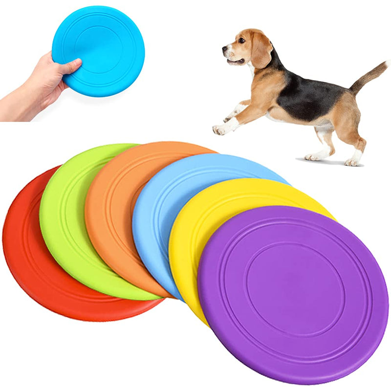 6 Pack Soft Frisbee Flying Disc,Dogs Training Interactive Toys,Lightweight Floating Saucer for Small to Medium Dog Outdoor Sport - PawsPlanet Australia