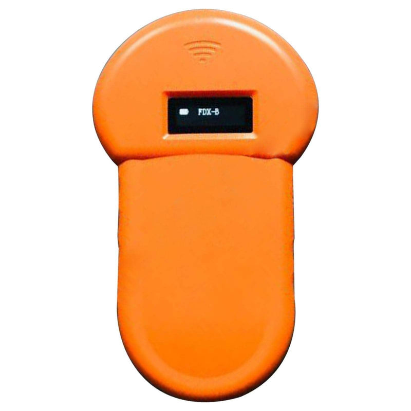 SYCOOVEN Animal ID Reader, 134.2Khz USB Rechargeable Handheld Pet Animal LED ID Reader Portable Microchip Scanner ISO FDX-B for Cats Horse Pet Dog Orange - PawsPlanet Australia