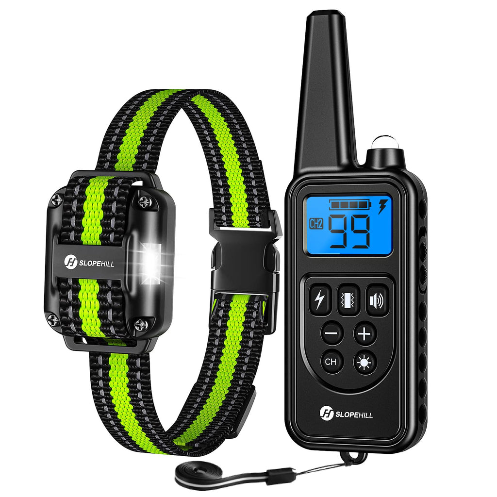 slopehill Dog Training Collar with 2600Ft Remote, Electronic Dog Collar with Beep, Vibration, Shock, Light and Keypad Lock Mode, Waterproof Electric Dog Collar Set for Small Medium Large Dogs black - PawsPlanet Australia