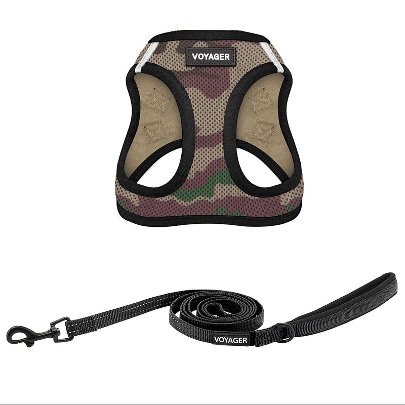 Voyager Step-in Air Dog Harness - All Weather Mesh Step in Vest Harness for Small and Medium Dogs by Best Pet Supplies L (Chest: 18 - 21") Army Base (Leash Bundle) - PawsPlanet Australia