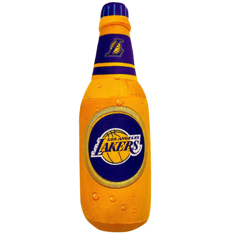 NBA LA Lakers Beer Bottle Plush Dog & CAT Squeak Toy - Cutest Stadium SODA Bottle Snack Plush Toy for Dogs & Cats with Inner Squeaker & Beautiful Basketball Team Name/Logo - PawsPlanet Australia