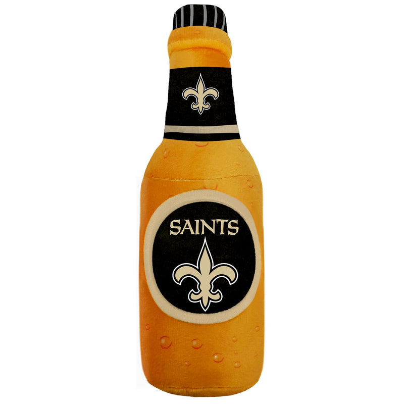 NFL New Orleans Saints Beer Bottle Plush Dog & CAT Squeak Toy - Cutest Stadium SODA Bottle Snack Plush Toy for Dogs & Cats with Inner Squeaker & Beautiful Football Team Name/Logo - PawsPlanet Australia