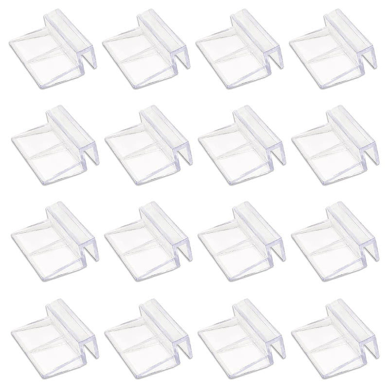 LEEFONE 16 PCS 6mm Acrylic Aquarium Cover Clip, Clear Fish Tank Glass Cover Clip Support Holder Universal Lid Clips for Rimless Aquariums - PawsPlanet Australia
