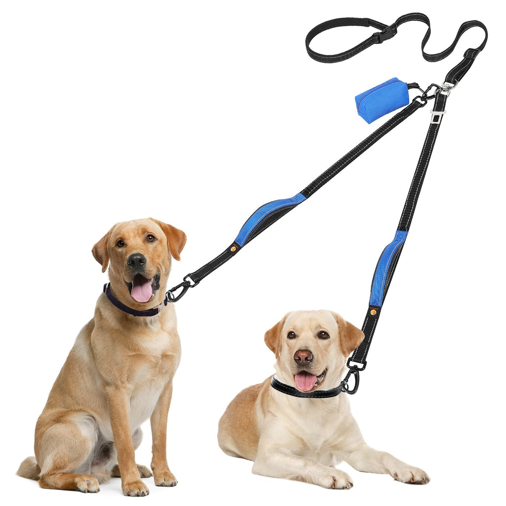 Hands Free Dog Leash, YOUTHINK No Tangle Medium Large Dog Leash, Adjustable Waist Belt, Dual Padded Handles, Retractable Reflective Double Dog Leash for Training Walking Running(Up to 400lbs) - PawsPlanet Australia