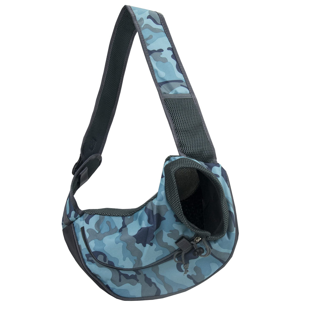 NextFri Pet Carrier Sling Bag Breathable Mesh Travel Safe for Dogs Cats Puppies Small Camouflage-Blue - PawsPlanet Australia