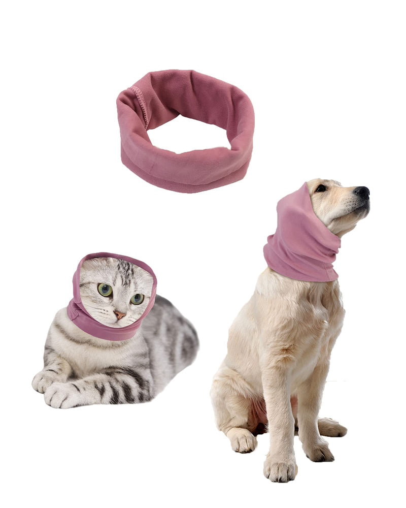 Ulobey Calming Dog Ears Cover, Pet Ear Flap Head Wrap for Noise Protection Dog, Hood Earmuffs for Anxiety Relief Grooming Bathing, Neck and Ears Warmer Ear Muff for Small Medium Large Puppy Cat S Pink - PawsPlanet Australia