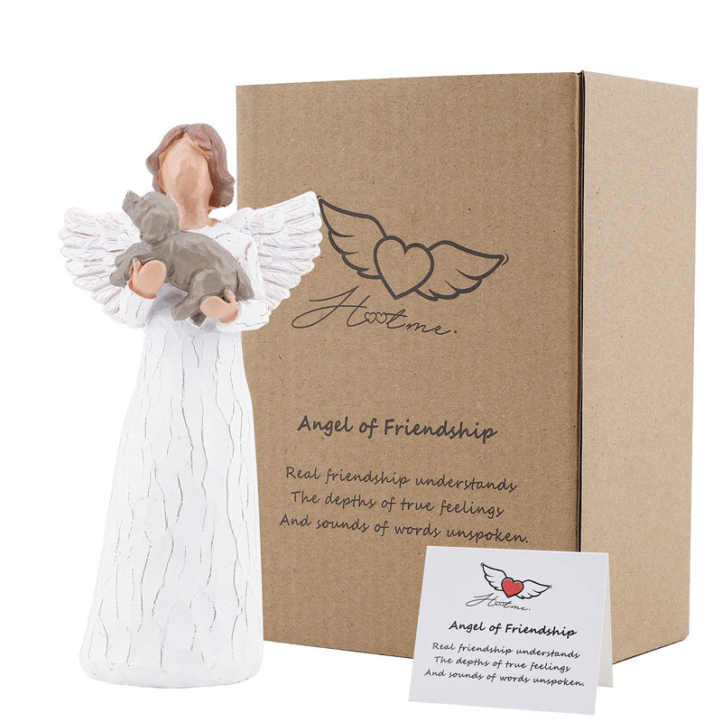 ACTLATI Angel Figurine of Friendship, Dog Memorials, Pet Loss Gifts, Passed Away Dog Gifts, Remembrance Gifts for Grieving Pet Owners, Hand Carved Praying Angel Sculpture - PawsPlanet Australia