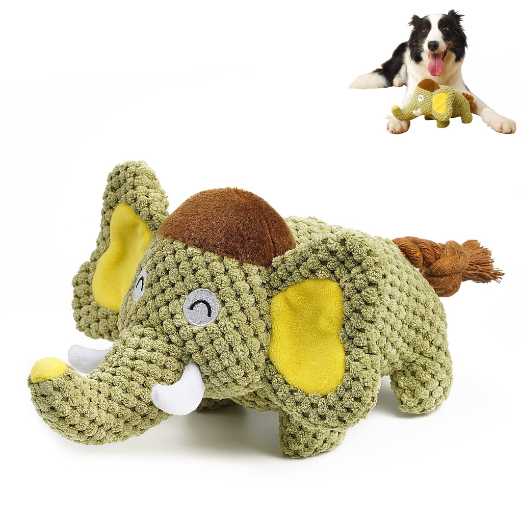 Squeaky Plush Dog Toys for Puppy, SUNGUY Animal Plush Chew Toys with Squeaker, Durable Stuffed Cute Soft Dog Toys for Teeth Cleaning, for Small Medium Dogs (Cute Elephant Model) - PawsPlanet Australia