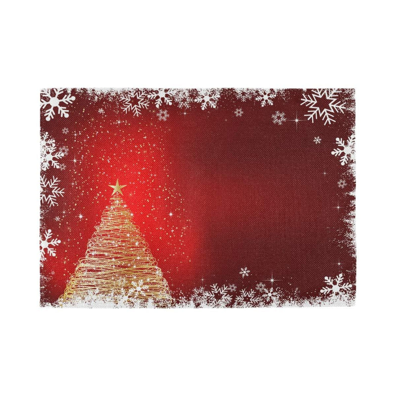 Bolaz Sparkle Christmas Tree Placemats Set of 4, Table Place Washable Mats for Kitchen Dining Home Table Decoration 12 x 18 inches #09 - PawsPlanet Australia