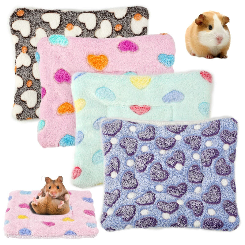 4 Pieces Guinea Pig Beds Mat Small Animal Winter Warm Hamster Sleep Bedding Pads for Rabbit Chinchilla Squirrel Hedgehog - PawsPlanet Australia