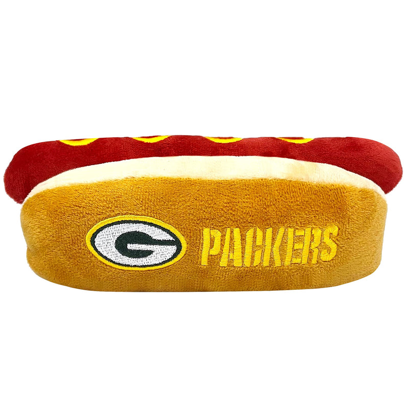 NFL Green Bay Packers HOT Dog Plush Dog & CAT Squeak Toy - Cutest HOT-Dog Snack Plush Toy for Dogs & Cats with Inner Squeaker & Beautiful Football Team Name/Logo - PawsPlanet Australia