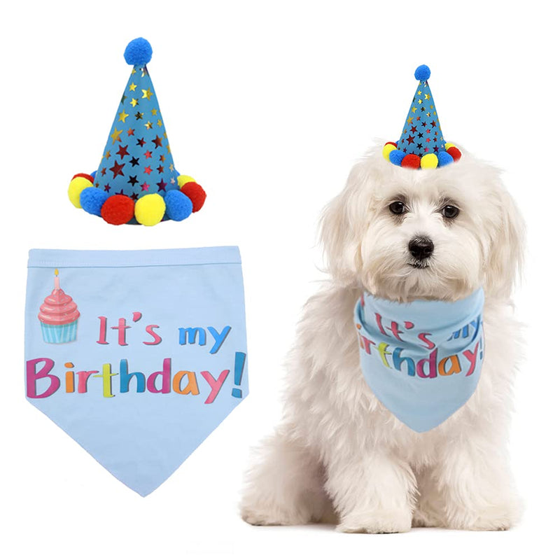 TAILGOO Dog Birthday Plaid Bandana with Party Hat - Pink, Rose, Blue Pet Outfit Kit as Puppies Cats Birthday Party Supplies Including Fashion Bandana and Cute Caps - PawsPlanet Australia