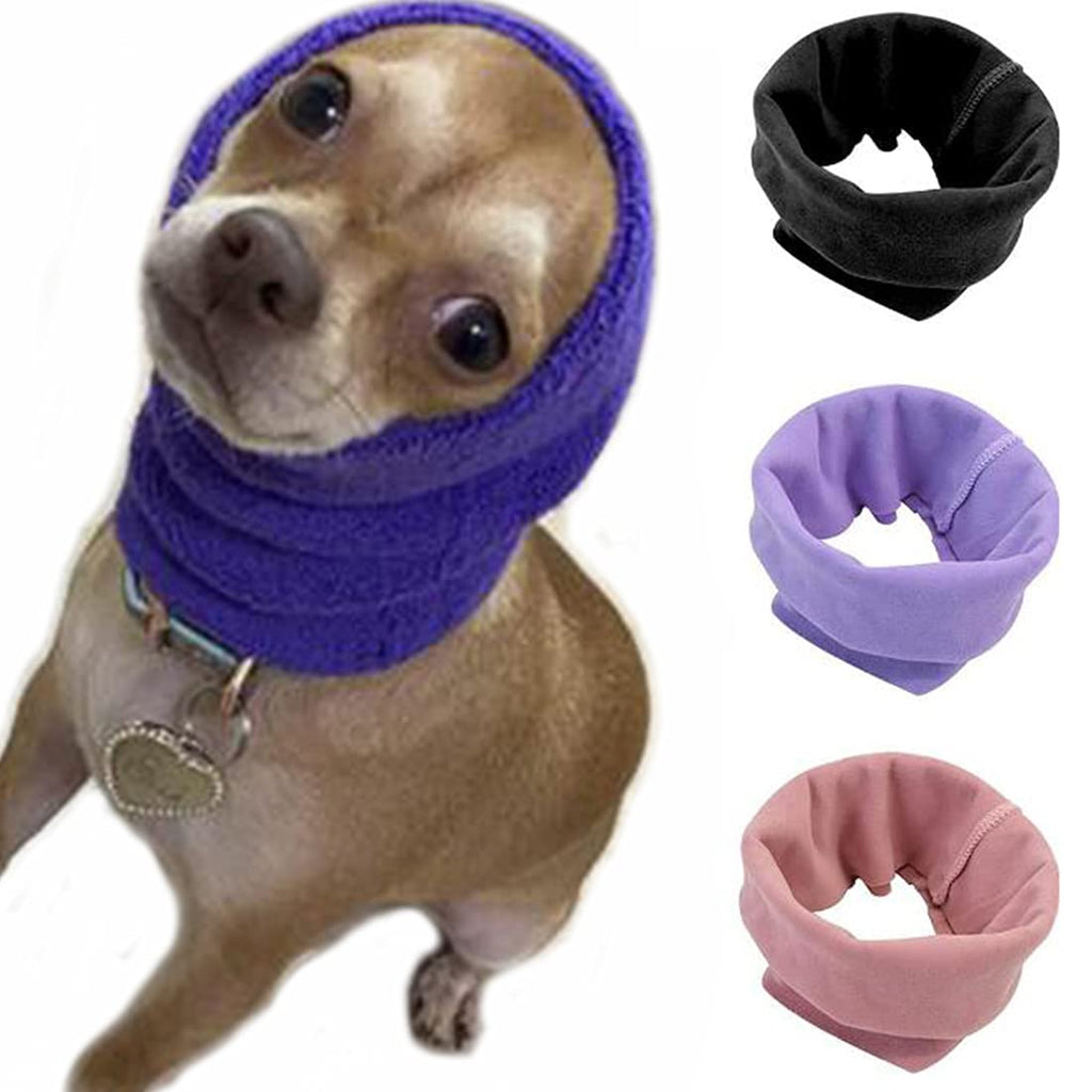 Quiet Ears for Dogs 3Pack Dog Snoods Ear Covers for Noise (Black+Pink+Purple) Small - PawsPlanet Australia