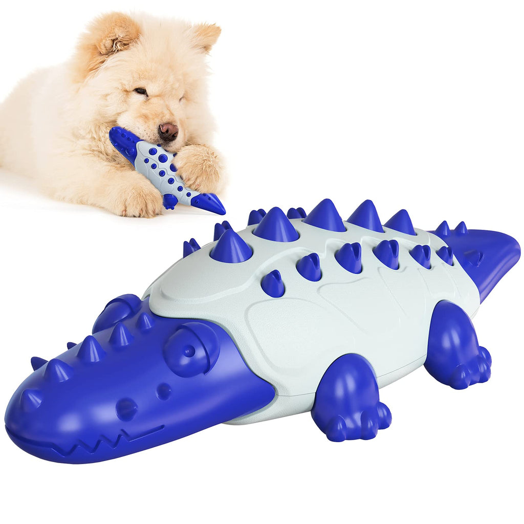 Dog Chew Toys for Large/Medium Aggressive Chewers,Interactive Dog Toys,Tough&Soft Natural Rubber Dog Gifts Blue - PawsPlanet Australia
