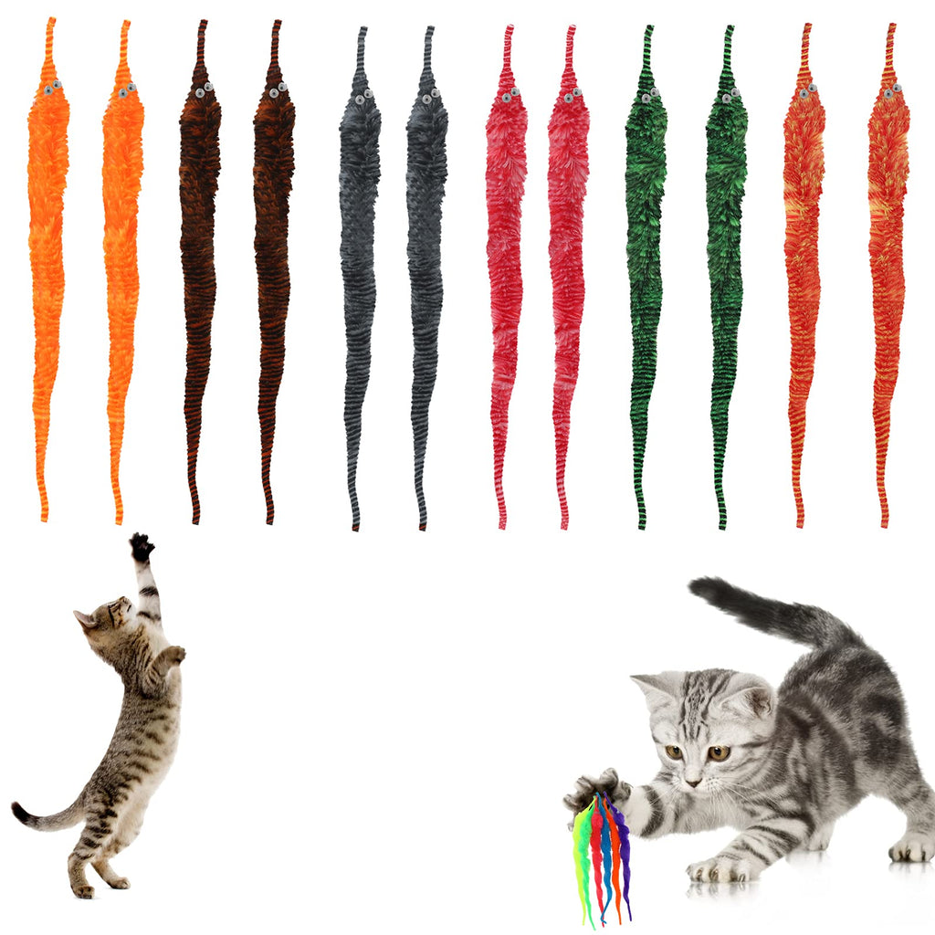 ‘Molain Cat Wand Interactive Toy, 5 Pcs Colorful Fabric Ribbon Sticks Cat String Toy for Indoor Interactive Pet Toys for Kitten Training Exerciser Accessories Gifts 12 PCS Multicolor - PawsPlanet Australia