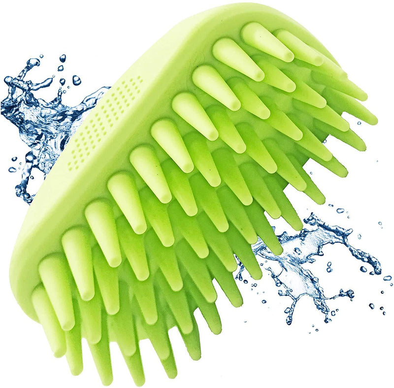 Dog Bath Brush,Pet Silicone Shampoo Brush,Cat Dog Shampoo Brush,Dog Bath Grooming Brush ,Dog Shampoo Brush with Soft Rubber Bristles Gently Massages Skin,Shower Bath Brush Massage Comb Green - PawsPlanet Australia