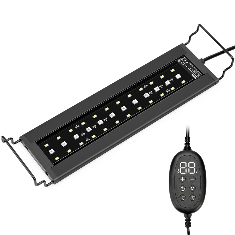 NICREW AquaLux 24/7 LED Aquarium Light, Freshwater Fish Tank Light for Planted Aquariums, 24 Hours Lighting Cycle and Automatic Timer Function, 12-18 Inches, 9 Watts 12 - 18 in - PawsPlanet Australia