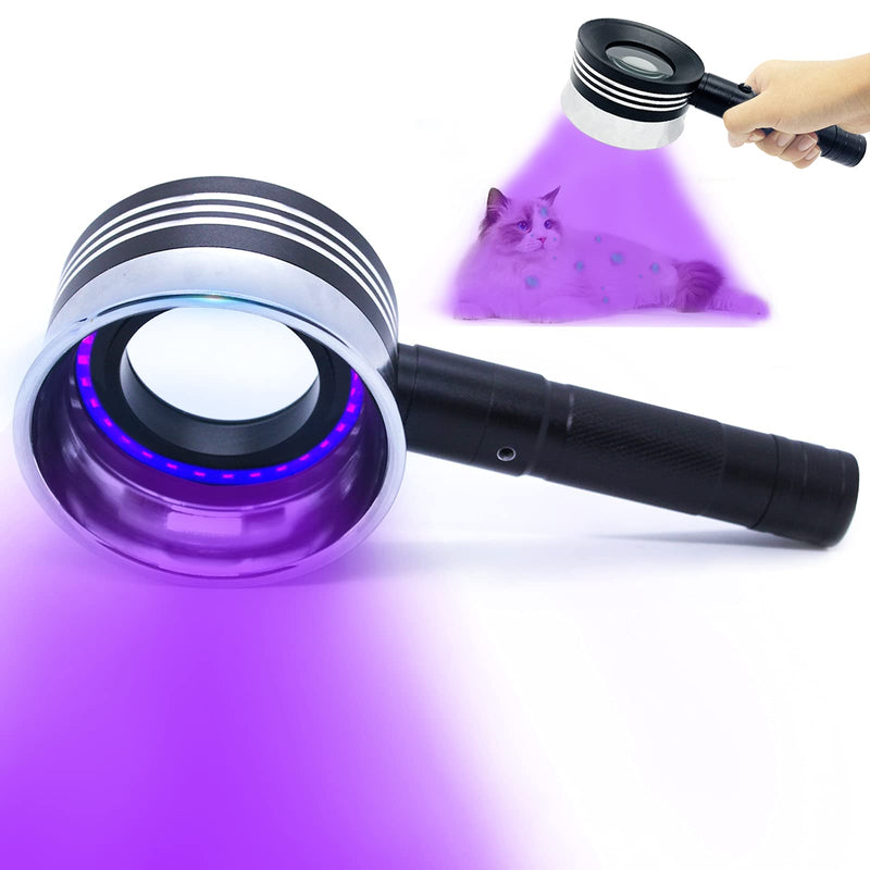 Wood's Lamp,UV Black Light Detector,Portable Chargeable with Magnifying Glass and Focus Light Halo,for Analyzing Skin,Vitiligo Detect,Dog/ cat Ringworm Detect,pet Urine Detect,Foodis moldy Detect - PawsPlanet Australia