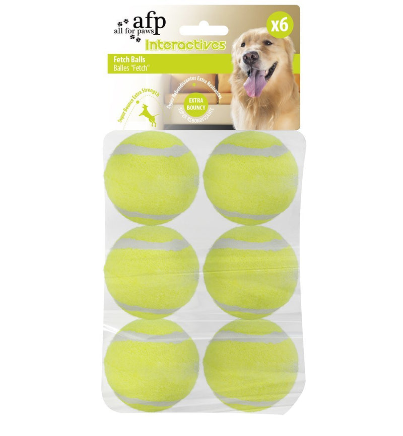 ALL FOR PAWS Tennis Balls for Dogs,6pcs Super Bouncy Dog Tennis Balls for Automatic Dog Ball Launcher Dog Toys for Exercise & Training 2" - PawsPlanet Australia