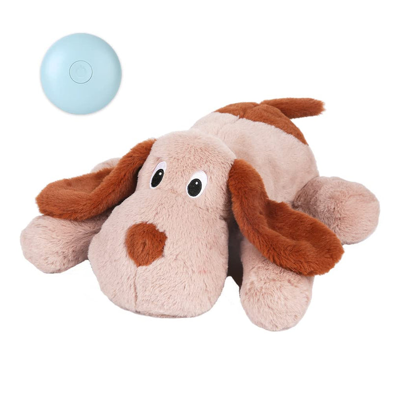 WEOK Puppy Heartbeat Stuffed Animal for Separation Anxiety Relief, Heartbeat Puppy Toy Dog Anxiety Calming Behavioral Aid Plush Toy for Dogs Cats Pets Brown - PawsPlanet Australia