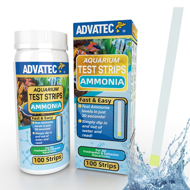 Ammonia Aquarium Test Strips - for Fresh/Salt Water Aquariums, Lab Grade, for Professional Or Home Use - Fast & Accurate Results! (100 Count) 100 Count - PawsPlanet Australia