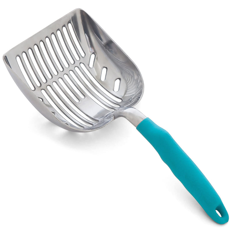 DuraScoop Jumbo Cat Litter Scoop – All Metal Scoops for Kitty Litter Boxes – Sifter, Deep Shovel, Solid Core – Corrosion Resistant Litter Box Cleaner Blue - PawsPlanet Australia