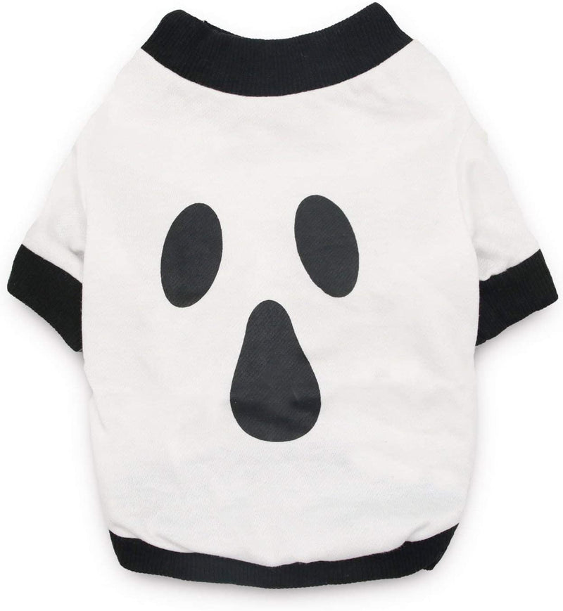 Pet Dog Halloween Shirt Halloween Dog Clothes Funny T-Shirt for Small Dogs Ghost X-Small (Pack of 1) - PawsPlanet Australia