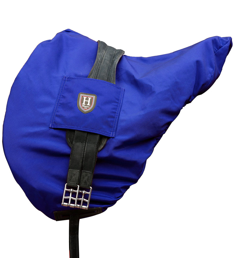 Harrison Howard Premium Waterproof/Breathable Fleece-Lined Saddle Cover-Blue Dressage-One Size - PawsPlanet Australia