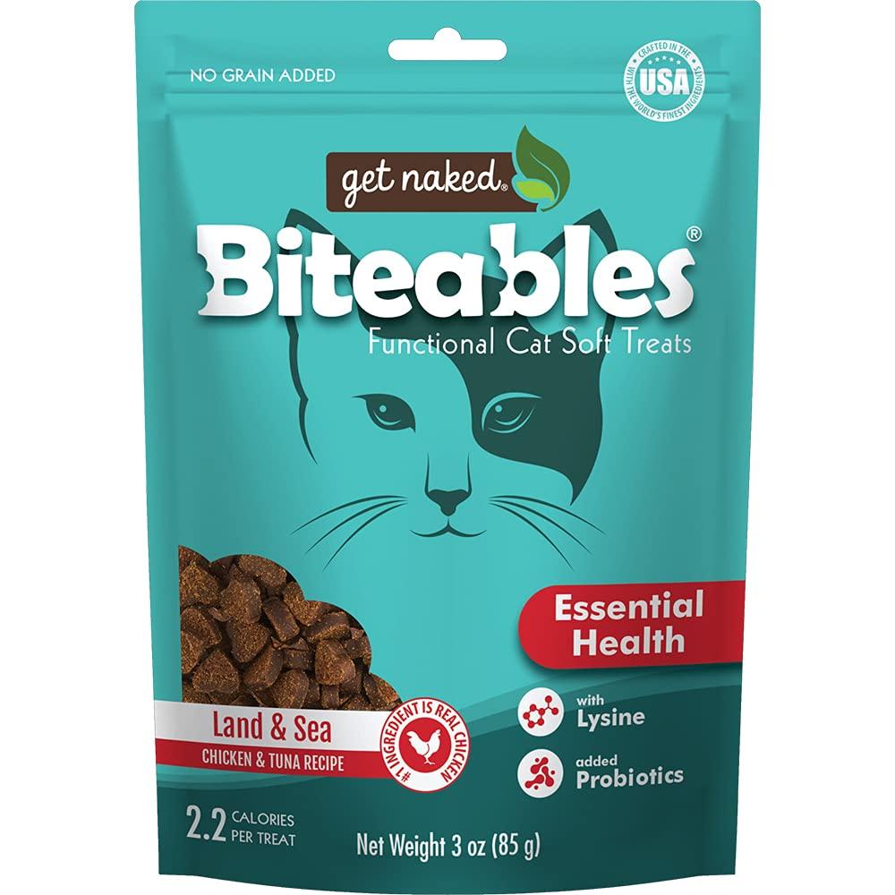 Get Naked Biteables Natural Soft Treats for Cats, Essential Health, Land & Sea Recipe, 3 oz, 1 Pouch - PawsPlanet Australia
