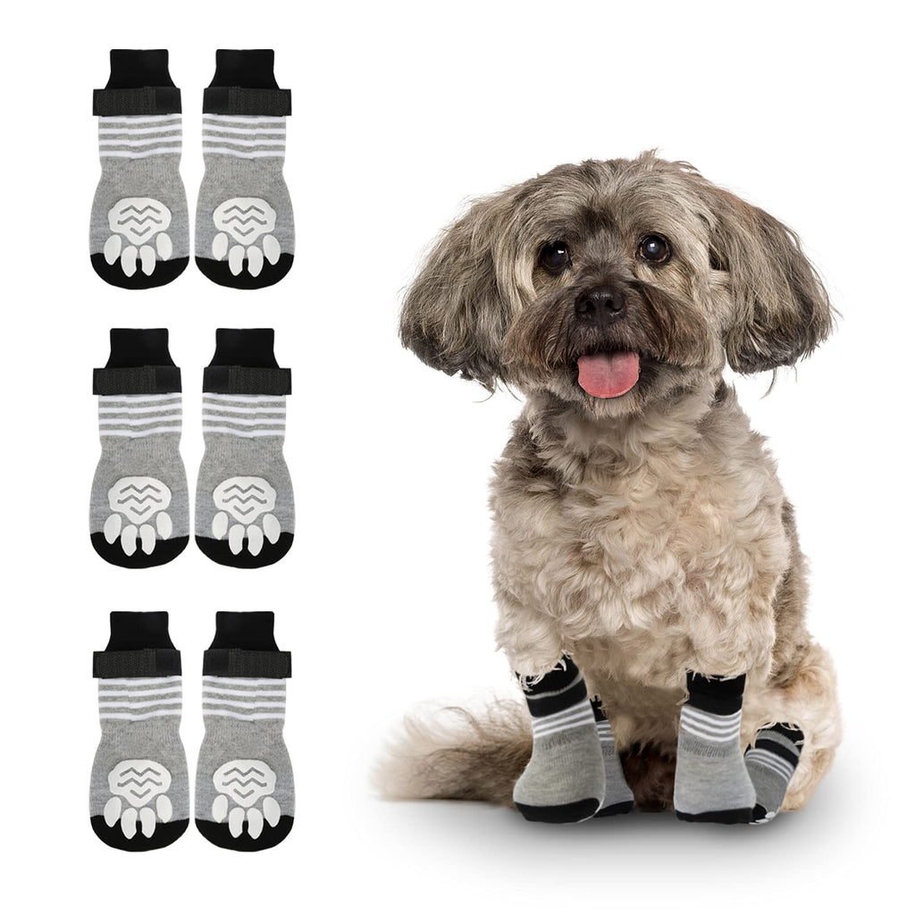 Rypet 3 Pairs Anti Slip Dog Socks - Dog Grip Socks with Straps Traction Control for Indoor on Hardwood Floor Wear, Pet Paw Protector for Small Medium Large Dogs Small (6 Count) - PawsPlanet Australia