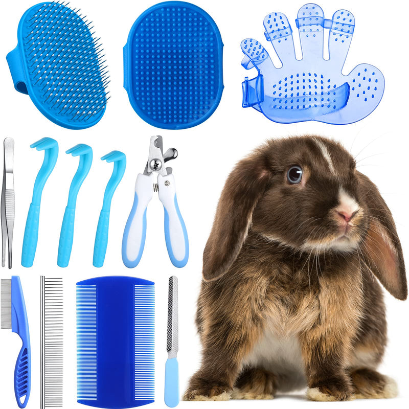12 Pieces Small Animal Grooming Supplies Rabbit Brush for Shedding Bunny Comb Brush Rabbit Grooming Kit Pet Bath Brush with Adjustable Handle Pet Nail Clipper Trimmer for Rabbit Hamster Guinea Pig - PawsPlanet Australia