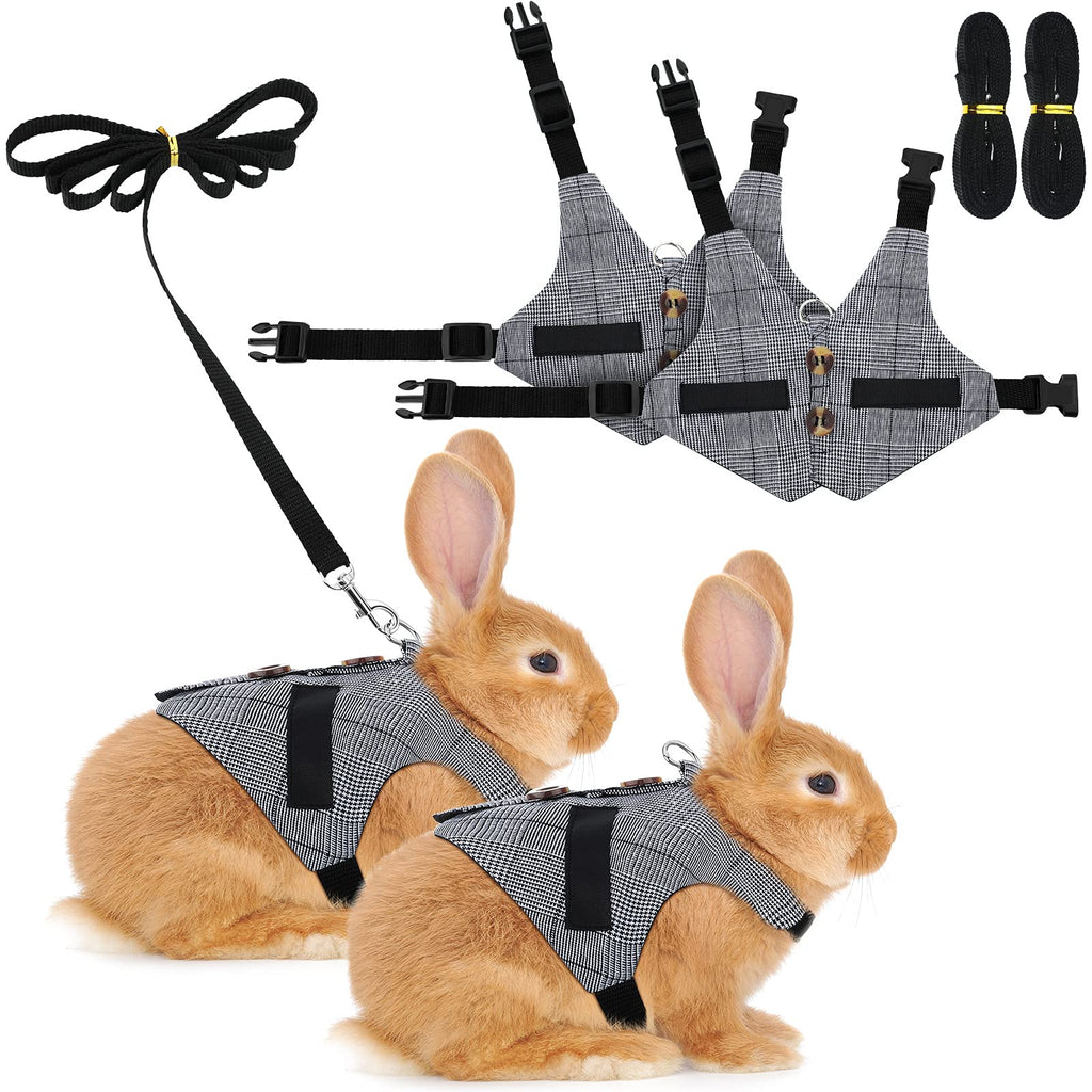 2 Pieces Rabbit Vest Harness and Leash Set Adjustable Formal Suit Style Adjustable Soft Bunny Harness for Bunny Rabbit Kitten Small Animal Walking - PawsPlanet Australia