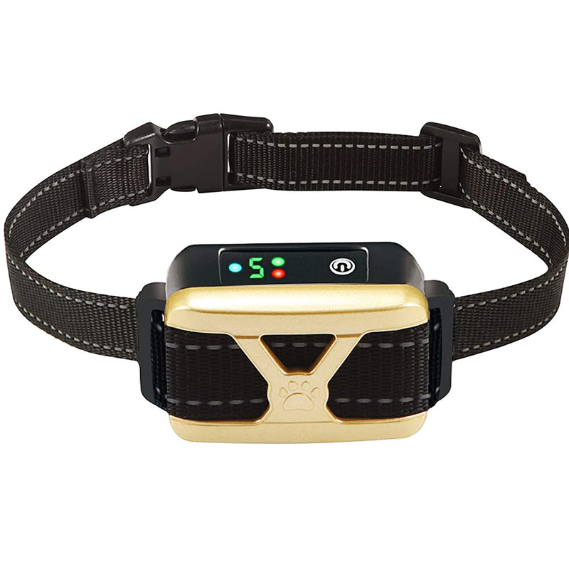 Esosy Bark Collar, Rechargeable Dog Barking Control Training Collar with Beep, Vibration and Shock for Small, Medium, Large Dogs Gold - PawsPlanet Australia