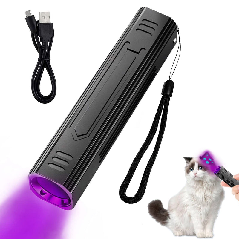 Wood's UV Lamp,Portable 365nm Pet Cat Dog UV Black light Flashlight Cat Ringworm Detector,Doctor Pet Urine Detector for Analyzing Skin Dog Cat Care Bed Bug Inspection - PawsPlanet Australia