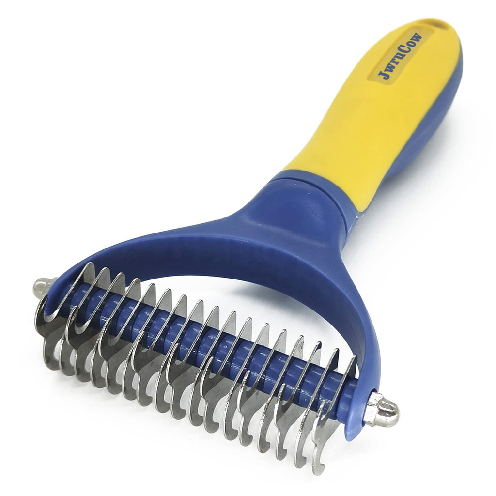 JWRUCOW Deshedding Brush with 2 Sided Grooming Rake for Cats & Dogs - Comb Tangle and Remov Undercoat - PawsPlanet Australia