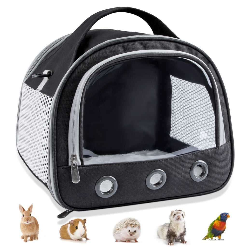 Small Animal Carrier Bag Guinea Pig Carrier Large Size,Portable Bag with Strap for Hedgehog Squirrel Chinchilla (Upgraded Version) Black - PawsPlanet Australia