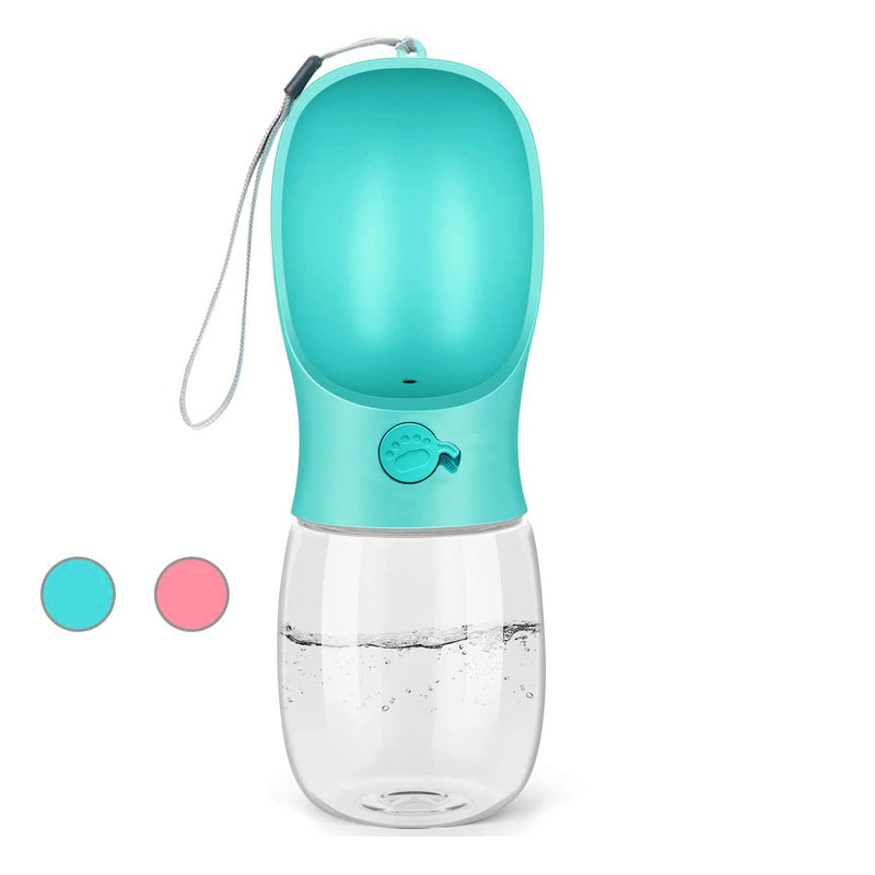 Kalimdor Dog Water Bottle, Leak Proof Portable Puppy Water Dispenser with Drinking Feeder for Pets Outdoor Walking, Hiking, Travel, Food Grade Plastic 12oz Blue - PawsPlanet Australia