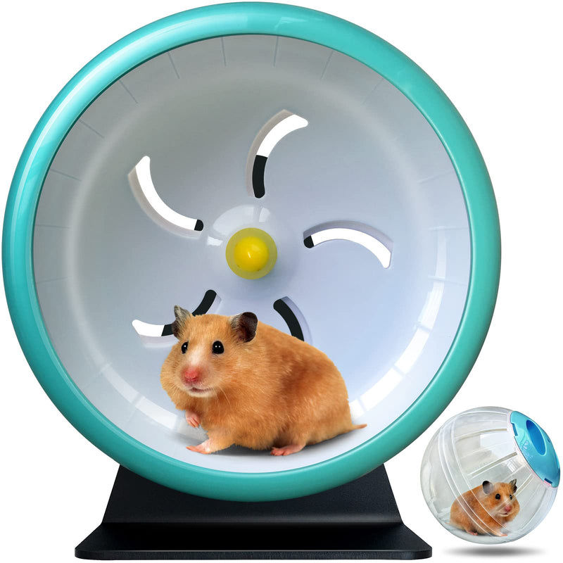 Hamster Wheel,Super Silent Hamster Exercise Wheels,Silent Spinner,Hamster Wheels,Silent Spinner Hamster Wheel Adjustable Stand Hamsters Exercise Wheels,Quiet Hamster Wheel 7inch Rat Wheel (Blue) - PawsPlanet Australia