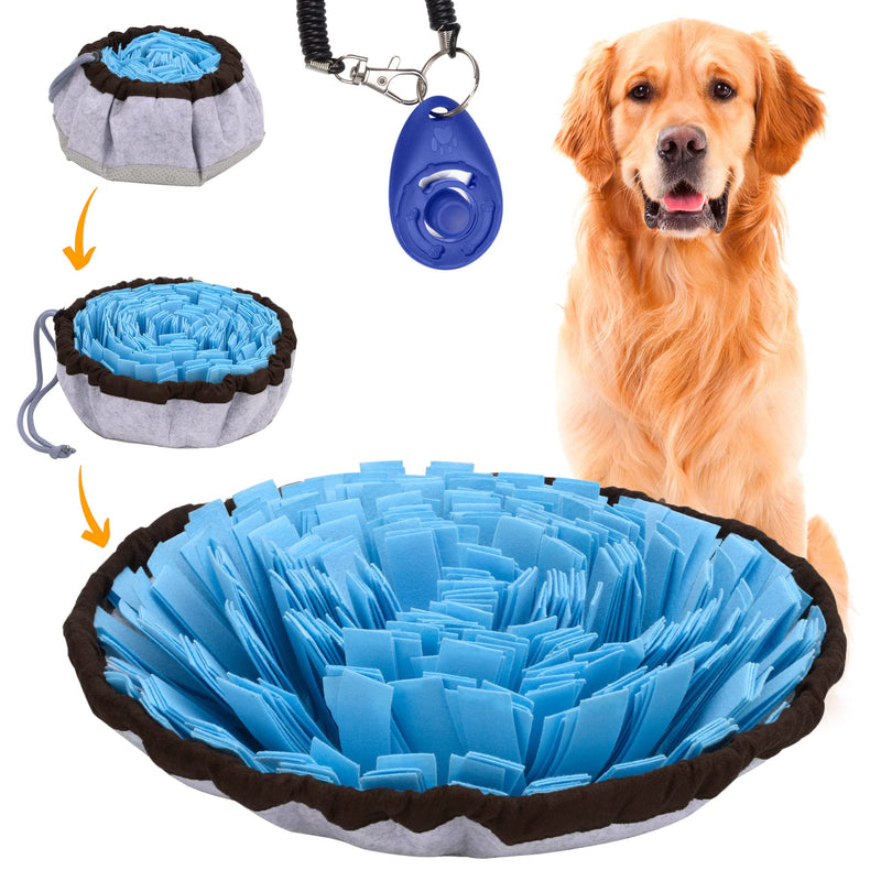 Friendly Barkz Adjustable Dog Snuffle Mat, Dog Enrichment Toys Foraging Mat with Pet Training Clicker to Encourage Dogs Foraging Skills and Slow Eating, Stress Relief Dog Puzzle Toys - PawsPlanet Australia