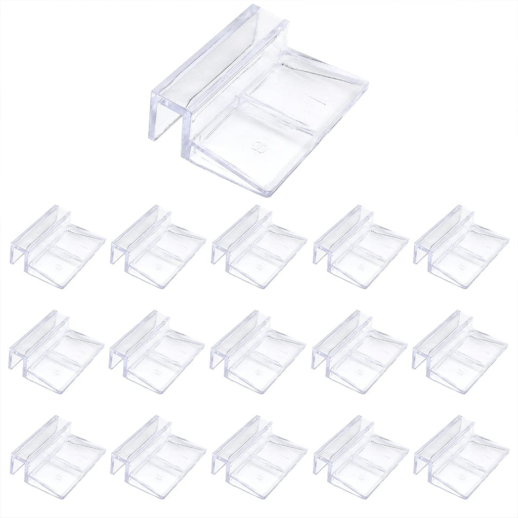 LEEFONE 16 PCS 8mm Acrylic Aquarium Cover Clip, Clear Fish Tank Glass Cover Clip Support Holder Universal Lid Clips for Rimless Aquariums - PawsPlanet Australia