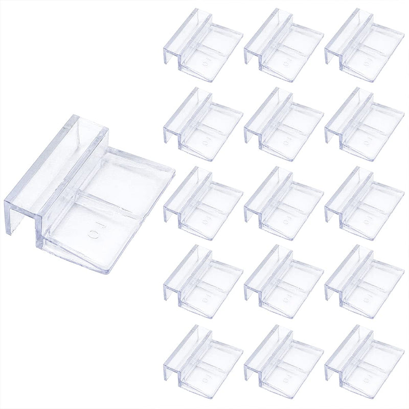 LEEFONE 16 PCS 10mm Acrylic Aquarium Cover Clip, Clear Fish Tank Glass Cover Clip Support Holder Universal Lid Clips for Rimless Aquariums - PawsPlanet Australia
