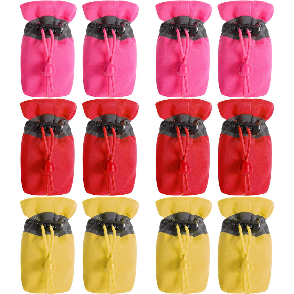 Frienda 3 Sets Dog Shoes for Hot Pavement Anti Slip Adjustable Drawstring Dog Booties Reflective Straps Dog Boots Winter Warm Puppy Shoes for Small Medium Dogs Size 2 - PawsPlanet Australia