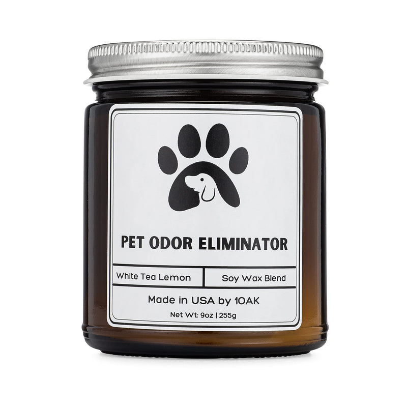 1OAK Pet Odor Candle - Pet Odor Eliminator for Home - Made in USA - pet Candles Odor Eliminator - Dog Odor eliminators for Home - Pet Deodorizers for Home - Soy Candle - White Tea Lemon - PawsPlanet Australia