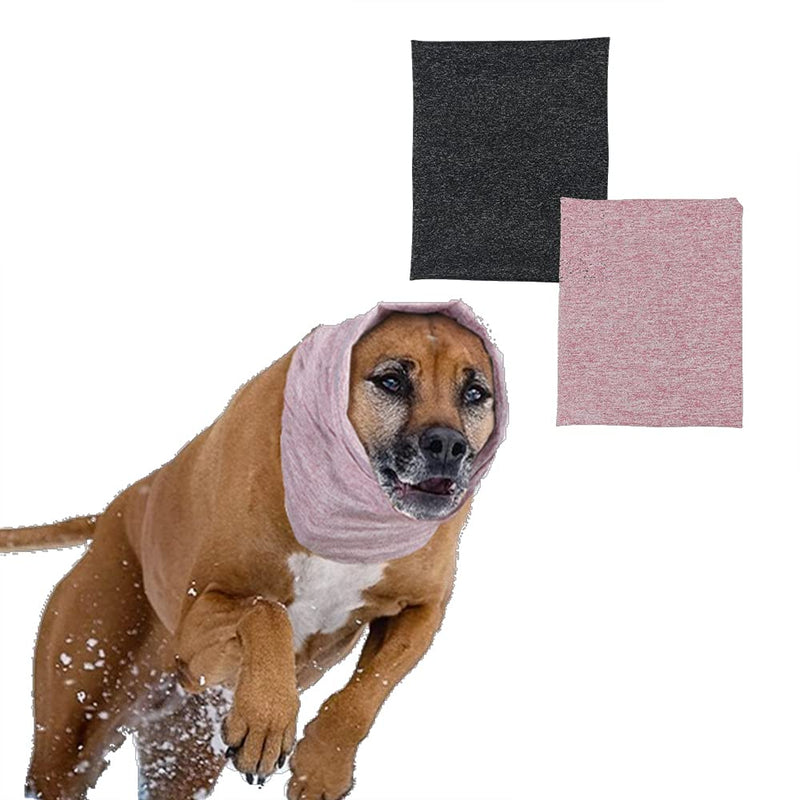 LEQING 2 Pieces Dog Snood Dog Neck and Ears Warmer,Pet Dog Stretchy Earmuff Headwear Grooming and Force Drying Miracle Tool for Anxiety Relief and Calming Dogs Purple+Grey M:Neck 11.8-17.7" - PawsPlanet Australia