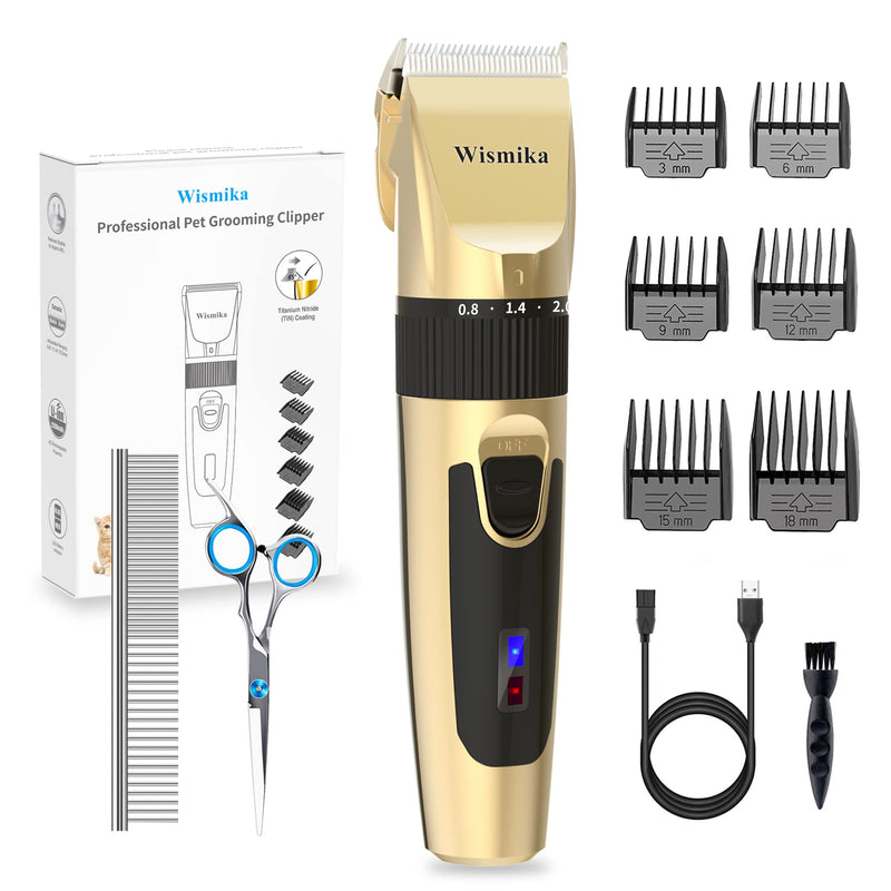 Wismika Dog Clippers, Low Noise Pet Clippers Rechargeable Dog Grooming Kit, Electric Dog Clippers Trimmer for Dogs - PawsPlanet Australia