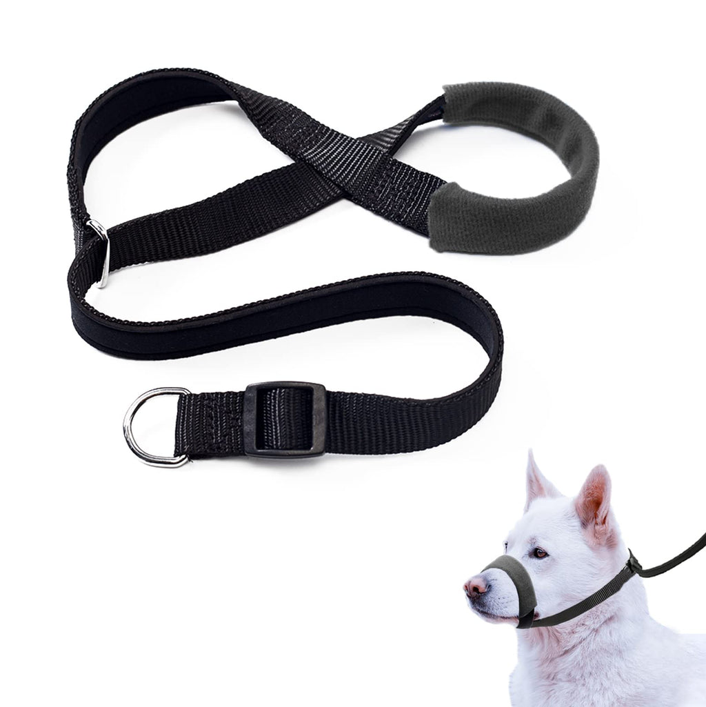 Dog Head Collar One Clip Anti Pull Dog Head Halter with Movable Pad Adjustable Training Tool S Black - PawsPlanet Australia