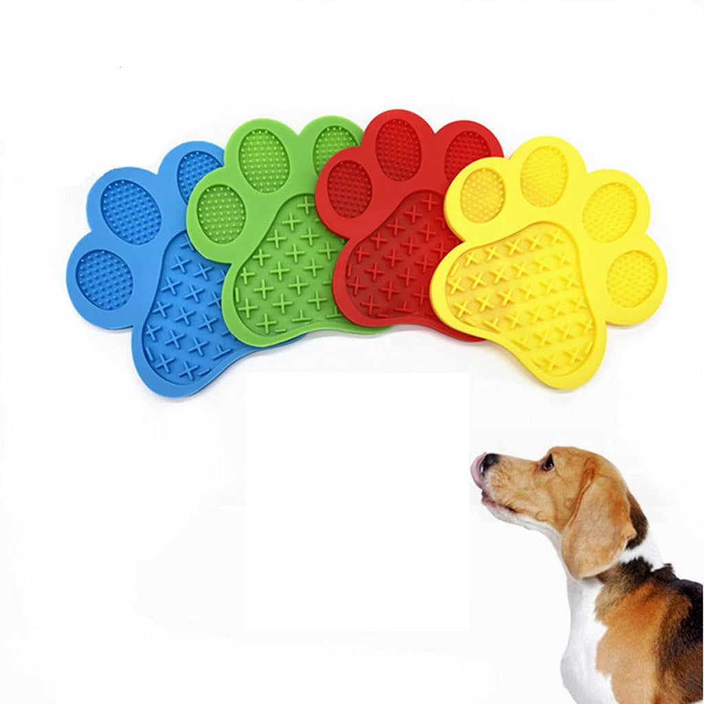 YTYTRUN Dog Lick Mat Licking Mat for Dogs with Suction Cups Slow Feeder Lick Pad for Pet Bathing,Grooming Reducing Boredom,Training 4pcs - PawsPlanet Australia