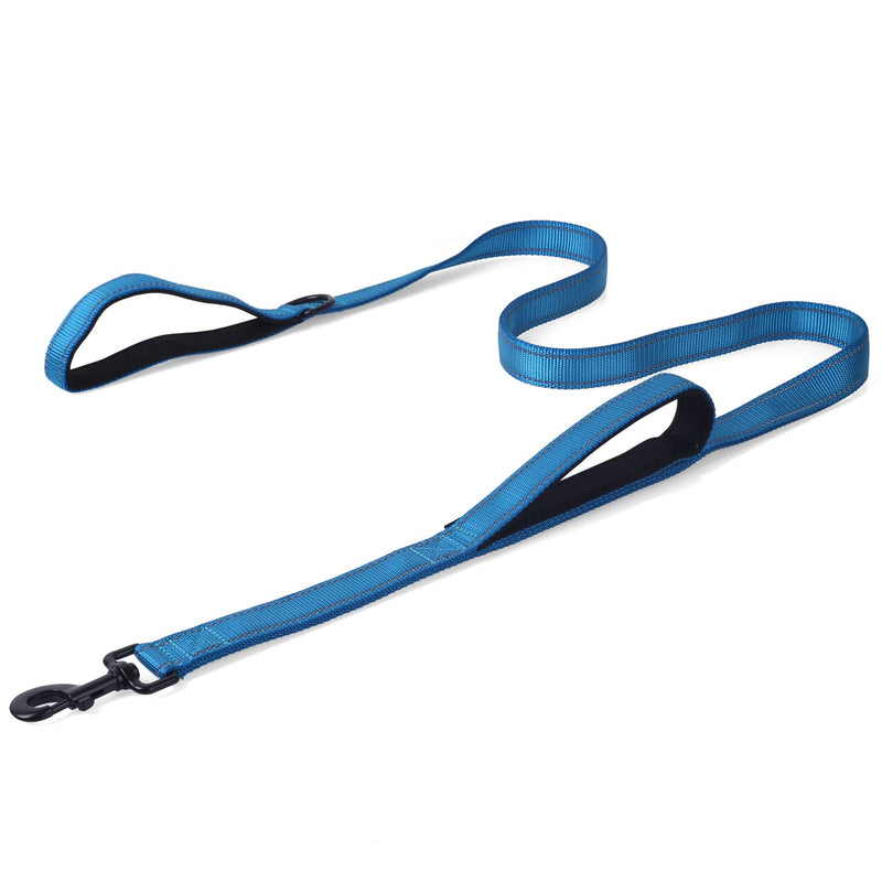 Knovotch 5FT Double Handle Dog Leash, Strong, Durable Reflective Dog Leash with Comfortable Padded Handle, Training Leash for Large, Medium and Small Dogs or Cats(1 in. × 5ft.) blue - PawsPlanet Australia