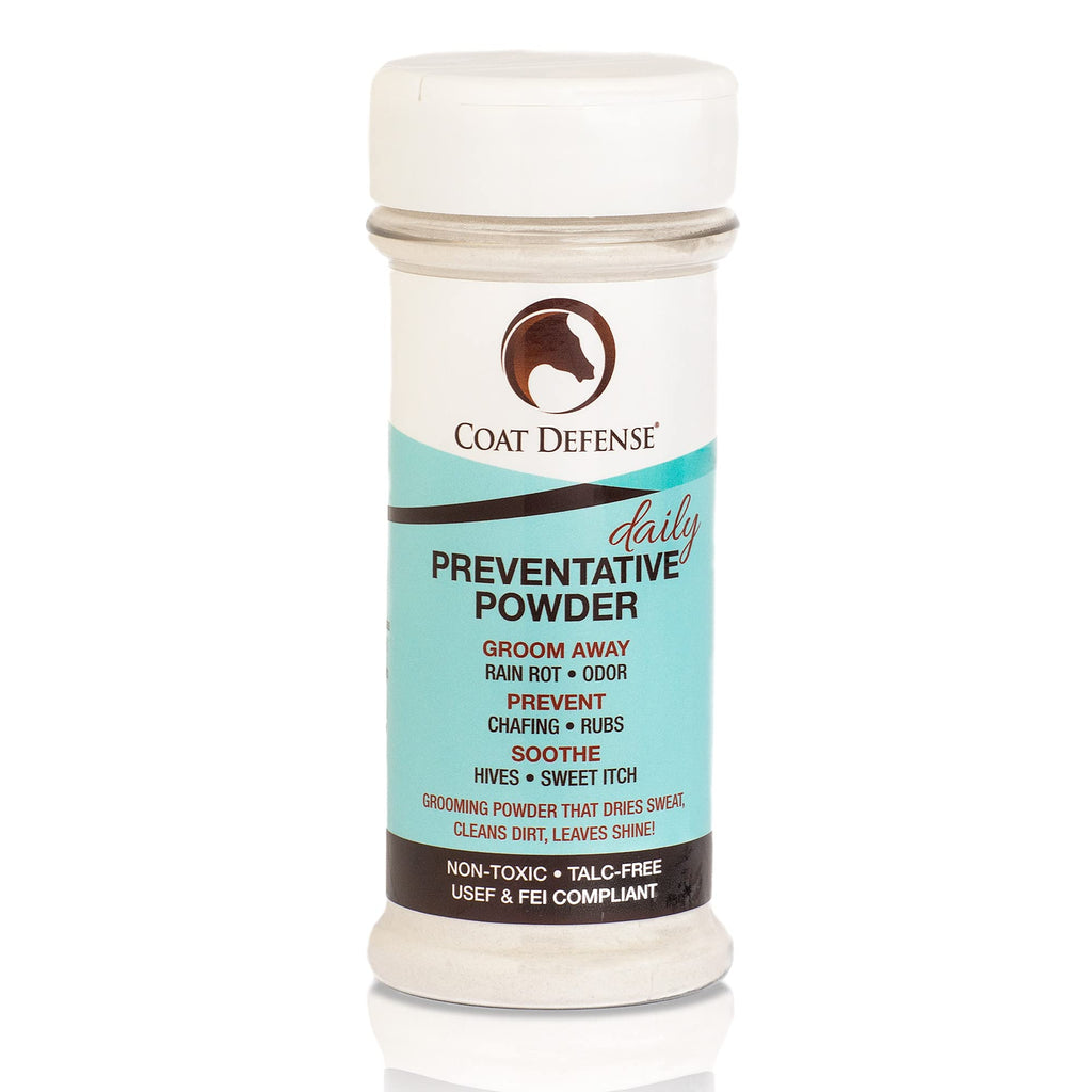 Coat Defense Daily Preventative Powder for Horses - Safe & Effective Equine Sweet Itch, Skin Funk, Scratches, & Rain Rot Treatment - Dry Shampoo for Horses, 8 oz Formula with All Natural Ingredients - PawsPlanet Australia